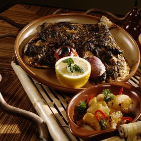 20)Le Meridien Kuwait—Oven broiled white pomfret with spicy potatoes, Iranian zarishq rice and he.jpg