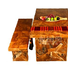 深圳朴风堂原木家居 朴风堂产品分类图片 东南亚原木风 餐桌系列