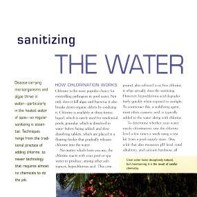 sanitizing the water